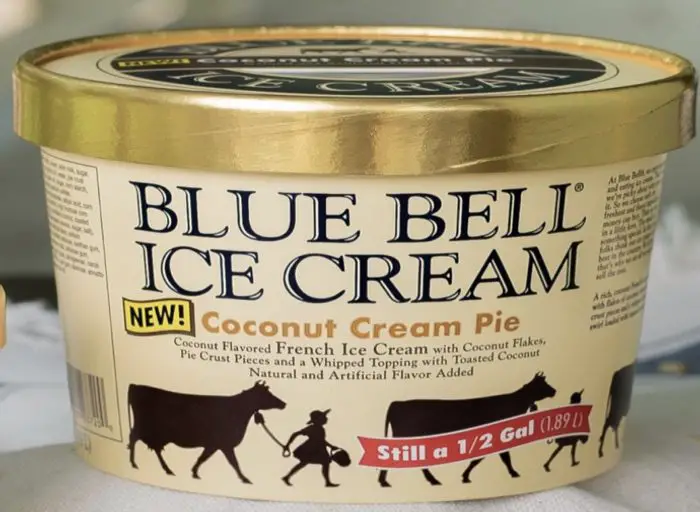 BlueBell Container of Coconut Cream Pie Ice Cream
