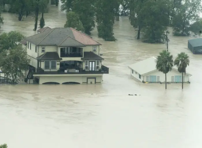Texas House flooding during Hurricane
