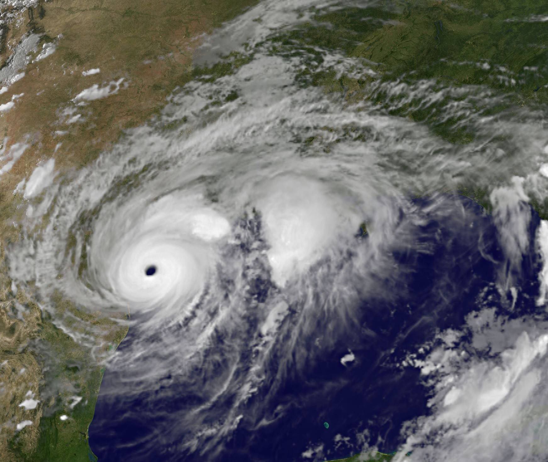 satellite image of Hurricane Harvey