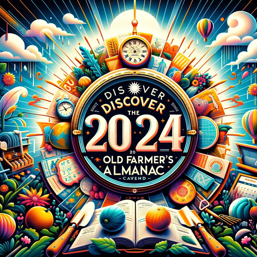 Artistic representation of the Old Farmer's Almanac for 2024